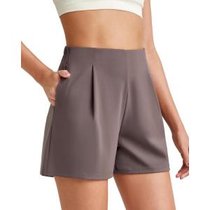 imageG4Free ShiftReady Women Shorts Dressy Casual 2025 Trendy Summer High Waisted Tailored Trouser Shorts with PocketsTaupe