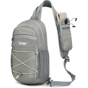 imageG4Free Sling Bag Backpack RFID Blocking Crossbody with Front Pocket Hiking Daypack Outdoor Chest Bag for Women MenGrey