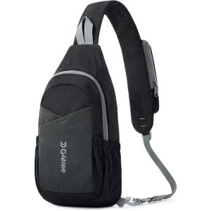 imageG4Free Sling Bag Casual Chest Shoulder Handbag Crossbody Backpack for Men Women with Front Pocket BlackBlack