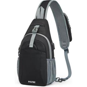 imageG4Free Sling Bag RFID Crossbody Sling Backpack with USB Charging Port Travel Hiking Daypack Shoulder Chest Bag for Women MenBlackBlack