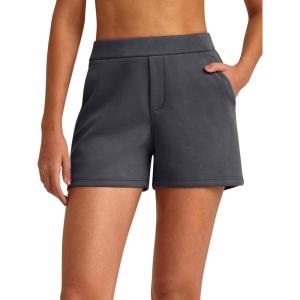 imageG4Free Smoofit Modal Soft Casual Shorts for Women 4quot High Waisted Sweat Shorts Summer Lounge Shorts with PocketsDeep Grey