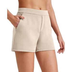 imageG4Free Smoofit Modal Soft Casual Shorts for Women 4quot High Waisted Sweat Shorts Summer Lounge Shorts with PocketsLight Khaki