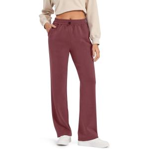 imageG4Free Smoofit Wide Leg Sweatpants Yoga Pants with Pockets Drawcord Casual Lounge Pants Modal Soft PetiteRegularTallDark Burgundy