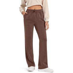 imageG4Free Smoofit Wide Leg Sweatpants Yoga Pants with Pockets Drawcord Casual Lounge Pants Modal Soft PetiteRegularTallDark Coffee