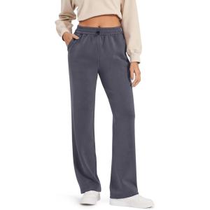 imageG4Free Smoofit Wide Leg Sweatpants Yoga Pants with Pockets Drawcord Casual Lounge Pants Modal Soft PetiteRegularTallDark Grey