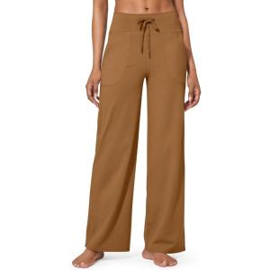 imageG4Free Wide Leg Pants for Women Yoga Pants High Waist Sweatpants with Pockets Stretch Lounge Pants Comfy WorkoutCoca Mocha