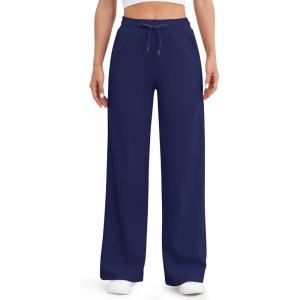 imageG4Free Wide Leg Yoga Pants with Pockets for Women Sweatpants Casual Drawstring Stretch Pants PetiteRegularTallRoyal Blue