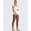 imageG4Free BareFeel Maternity Leggings with Pockets Over The Belly Stretchy Workout Yoga Pregnancy PantsDark Coffee