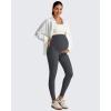 imageG4Free BareFeel Maternity Leggings with Pockets Over The Belly Stretchy Workout Yoga Pregnancy PantsDark Gray