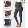 imageG4Free BareFeel Maternity Leggings with Pockets Over The Belly Stretchy Workout Yoga Pregnancy PantsDark Gray