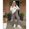 imageG4Free BareFeel Maternity Leggings with Pockets Over The Belly Stretchy Workout Yoga Pregnancy PantsTaupe