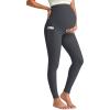 imageG4Free BareFeel Maternity Leggings with Pockets Over The Belly Stretchy Workout Yoga Pregnancy PantsDark Gray