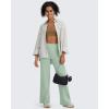imageG4Free Barefeel Wide Leg Pants for Women High Waisted Loose Casual Dress Work Yoga Pants 29quot31quot33quotBean Green