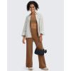 imageG4Free Barefeel Wide Leg Pants for Women High Waisted Loose Casual Dress Work Yoga Pants 29quot31quot33quotDark Coffee