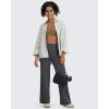 imageG4Free Barefeel Wide Leg Pants for Women High Waisted Loose Casual Dress Work Yoga Pants 29quot31quot33quotDeep Grey