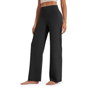 imageG4Free Barefeel Wide Leg Pants for Women High Waisted Loose Casual Dress Work Yoga Pants 29quot31quot33quotBlack