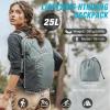 imageG4Free Hiking Backpack with Thickened Back Panel Packable 25L Lightweight Foldable Travel Daypack for Men WomenBlackGrey