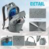 imageG4Free Hiking Backpack with Thickened Back Panel Packable 25L Lightweight Foldable Travel Daypack for Men WomenBlackGrey