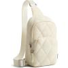 imageG4Free Sling Bag for Women Casual Quilted Puffer Crossbody Purse Lightweight Fanny Packs for Daily Travel WorkBlackBeige