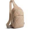 imageG4Free Sling Bag for Women Casual Quilted Puffer Crossbody Purse Lightweight Fanny Packs for Daily Travel WorkBlackKhaki