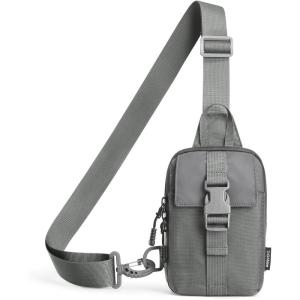 imageG4Free Waterproof Mini Crossbody Sling Bag Small Chest Fanny Pack for Men Lightweight Travel Sports Purse BlackGrey