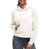 imageG4Free Smoofit Modal Soft Womens Fashion Hoodies Casual Pullover Long Sleeve Sweatshirts with Kangaroo PocketIvory