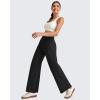 imageG4Free 255275295 Wide Leg Pants for Women 78 Length Yoga Dress Pants High Waist Stretch with Pockets Casual WorkBlack