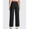 imageG4Free 255275295 Wide Leg Pants for Women 78 Length Yoga Dress Pants High Waist Stretch with Pockets Casual WorkBlack