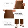imageG4Free 255275295 Wide Leg Pants for Women 78 Length Yoga Dress Pants High Waist Stretch with Pockets Casual WorkDark Coffee