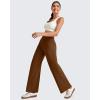 imageG4Free 255275295 Wide Leg Pants for Women 78 Length Yoga Dress Pants High Waist Stretch with Pockets Casual WorkDark Coffee
