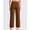 imageG4Free 255275295 Wide Leg Pants for Women 78 Length Yoga Dress Pants High Waist Stretch with Pockets Casual WorkDark Coffee