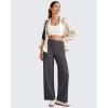 imageG4Free 255275295 Wide Leg Pants for Women 78 Length Yoga Dress Pants High Waist Stretch with Pockets Casual WorkDark Grey
