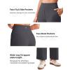 imageG4Free 255275295 Wide Leg Pants for Women 78 Length Yoga Dress Pants High Waist Stretch with Pockets Casual WorkDark Grey