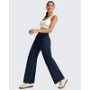 imageG4Free 255275295 Wide Leg Pants for Women 78 Length Yoga Dress Pants High Waist Stretch with Pockets Casual WorkDark Navy