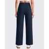 imageG4Free 255275295 Wide Leg Pants for Women 78 Length Yoga Dress Pants High Waist Stretch with Pockets Casual WorkDark Navy