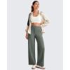 imageG4Free 255275295 Wide Leg Pants for Women 78 Length Yoga Dress Pants High Waist Stretch with Pockets Casual WorkGrey Sage