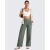 imageG4Free 255275295 Wide Leg Pants for Women 78 Length Yoga Dress Pants High Waist Stretch with Pockets Casual WorkGrey Sage