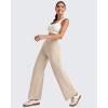 imageG4Free 255275295 Wide Leg Pants for Women 78 Length Yoga Dress Pants High Waist Stretch with Pockets Casual WorkLight Khaki