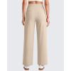 imageG4Free 255275295 Wide Leg Pants for Women 78 Length Yoga Dress Pants High Waist Stretch with Pockets Casual WorkLight Khaki