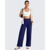 imageG4Free 255275295 Wide Leg Pants for Women 78 Length Yoga Dress Pants High Waist Stretch with Pockets Casual WorkRoyal Blue