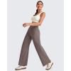 imageG4Free 255275295 Wide Leg Pants for Women 78 Length Yoga Dress Pants High Waist Stretch with Pockets Casual WorkTaupe