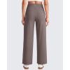 imageG4Free 255275295 Wide Leg Pants for Women 78 Length Yoga Dress Pants High Waist Stretch with Pockets Casual WorkTaupe