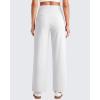 imageG4Free 255275295 Wide Leg Pants for Women 78 Length Yoga Dress Pants High Waist Stretch with Pockets Casual WorkWhite