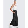 imageG4Free 25quot27quot29quot Lightweight Wide Leg Ankle Pants Women Flowy Side Slit High Waisted Travel Trouser Casual Lounge SummerBlack