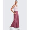 imageG4Free 25quot27quot29quot Lightweight Wide Leg Ankle Pants Women Flowy Side Slit High Waisted Travel Trouser Casual Lounge SummerDark Burgundy