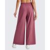 imageG4Free 25quot27quot29quot Lightweight Wide Leg Ankle Pants Women Flowy Side Slit High Waisted Travel Trouser Casual Lounge SummerDark Burgundy