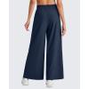 imageG4Free 25quot27quot29quot Lightweight Wide Leg Ankle Pants Women Flowy Side Slit High Waisted Travel Trouser Casual Lounge SummerDark Navy