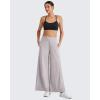 imageG4Free 25quot27quot29quot Lightweight Wide Leg Ankle Pants Women Flowy Side Slit High Waisted Travel Trouser Casual Lounge SummerLight Gray