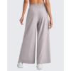 imageG4Free 25quot27quot29quot Lightweight Wide Leg Ankle Pants Women Flowy Side Slit High Waisted Travel Trouser Casual Lounge SummerLight Gray