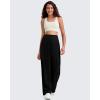 imageG4Free Barefeel High Stretch Wide Leg Pants for Women Soft High Waisted Pleated Casual Pants with Pockets 28quot30quot32quotBlack